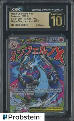 2025 Pokemon MEP EN BSP UPC #023 Mega Charizard X ex CGC 10 PRISTINE - Image 1