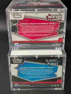 2x Pokemon SV10.5 Black Bolt White Flare Sealed Booster Bundle Display W/Acrylic - Image 3