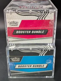 2x Pokemon SV10.5 Black Bolt White Flare Sealed Booster Bundle Display W/Acrylic - Image 5