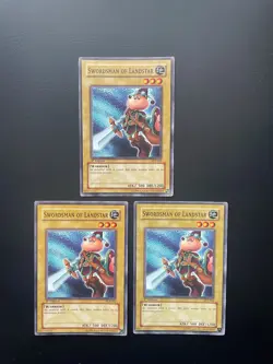 Yugioh Swordsman of Landstar SDJ-002 Common 1st Edition LP/MP X3 - Image 1
