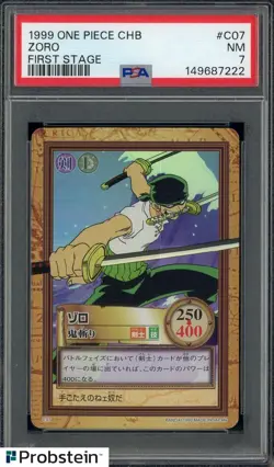 1999 One Piece CHB First Stage #C07 Zoro PSA 7 NM - Image 1