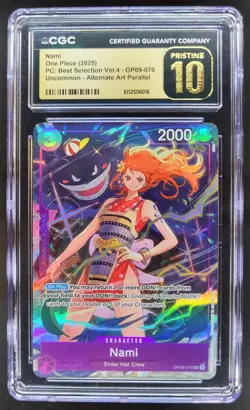 2025 One Piece Best Selection Nami Rare Alt Art #OP09-070 CGC 10 PRISTINE A PT - Image 1