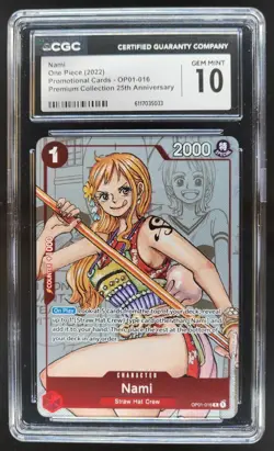 2022 ONE PIECE NAMI 25TH ANNIVERSARY PROMO OP01-016 CGC 10 B PT - Image 1