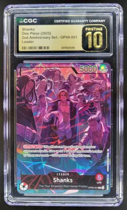 2025 ONE PIECE SHANKS 2ND ANNIVERSARY LEADER OP09-001 CGC 10 PRISTINE A PT - Image 1