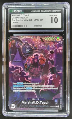 2025 ONE PIECE MARSHALL D. TEACH LEADER 2ND ANNIVERSARY OP09-081 CGC 10 A PT - Image 1