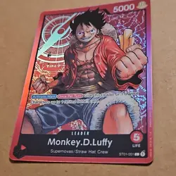 One Piece TCG Foil Monkey.D.Luffy - ST01-001 - Leader Errata NM/M English CCG - Image 4