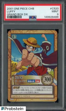 2001 One Piece CHB Grand Box Dx #C520 Luffy PSA 9 MINT - Image 1