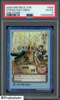 2000 One Piece CHB 2nd Stage #S09 Straw Hat Crew PSA 4 VG-EX - Image 1