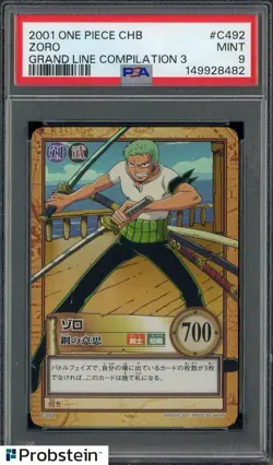 2001 One Piece CHB Grand Line Compilation 3 #C492 Zoro PSA 9 MINT - Image 1
