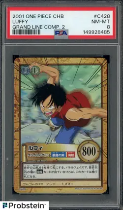 2001 One Piece CHB Grand Line Compilation 2 #C428 Luffy PSA 8 NM-MT - Image 1