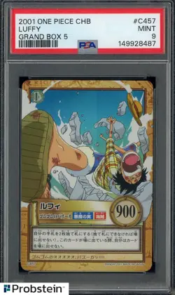 2001 One Piece CHB Grand Box 5 #C457 Luffy PSA 9 MINT - Image 1