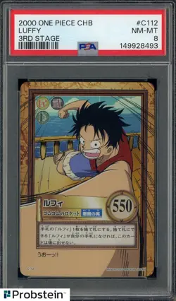 2000 One Piece CHB 3rd Stage #C112 Luffy PSA 8 NM-MT - Image 1