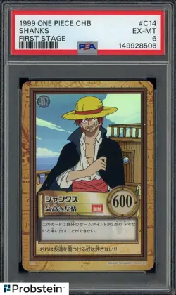 1999 One Piece CHB First Stage #C14 Shanks PSA 6 EX-MT - Image 1