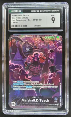 2025 ONE PIECE MARSHALL D. TEACH LEADER 2ND ANNIVERSARY SET OP09-081 CGC 9 A PT - Image 1