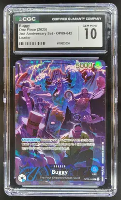 2025 ONE PIECE BUGGY 2ND ANNIVERSARY SET LEADER OP09-042 CGC 10 A PT - Image 1