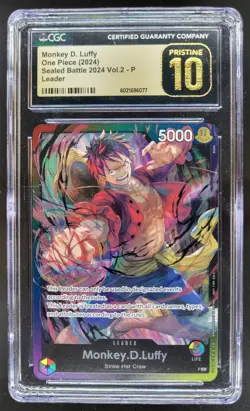 2024 ONE PIECE MONKEY D. LUFFY LEADER SEALED BATTLE CGC 10 PRISTINE B PT - Image 1