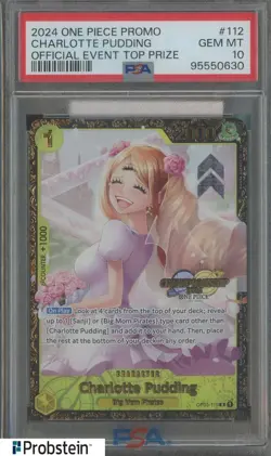 2024 One Piece Promo Official Event Top Prize #112 Charlotte Pudding PSA 10 - Image 1