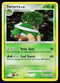 Torterra 17/130 Holo Rare Diamond and Pearl Pokemon Card - Image 1
