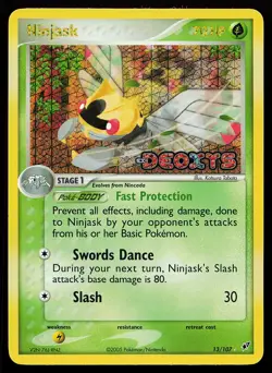 Ninjask 13/107 Rare Reverse Holo Stamped Deoxys Pokemon Card - Image 1
