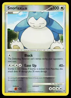Snorlax 37/130 Rare Reverse Holo Diamond and Pearl Pokemon Card - Image 1