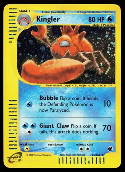 Kingler 15/165 Holo Rare Expedition Pokemon Card - Image 1