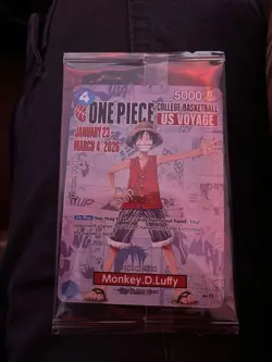 Bandai One Piece CCG Monkey D. Luffy College Basketball US Voyage P-055 Card - Image 1