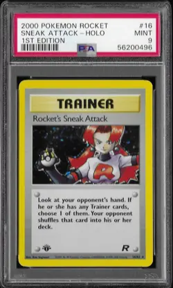 2000 Pokemon Rocket #16 Sneak Attack 1st edition Holo PSA 9 MINT card 16/82 - Image 1