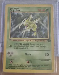 Scyther 26/64 - Pokemon TCG Jungle Unlimited Rare Card WOTC Vintage MP - Image 1
