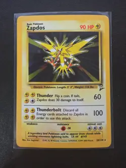 Pokemon TCG Zapdos Holo Rare Unlimited Card 20/130 Base Set 2 - Image 1
