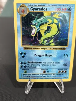 Pokemon Gyarados 6/102 Base Set Holo Rare 1999 WOTC Vintage Card Swirl - Image 2