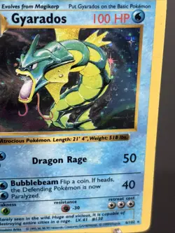 Pokemon Gyarados 6/102 Base Set Holo Rare 1999 WOTC Vintage Card Swirl - Image 4