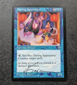 Unplayed Signed Magic MTG Daring Apprentice MIRAGE NM KAJA FOGLIO EDH CUBE VTG - Image 1