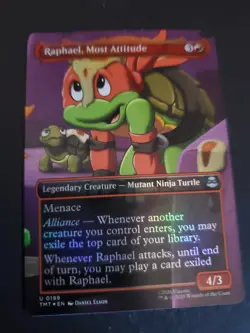 Raphael, Most Attitude (Borderless Foil) NM MTG Ninja Turtles TMT TMNT - Image 1