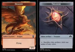 Dragon (0012) // Treasure (0034) Double-sided Token - Commander: Modern Horizons - Image 1