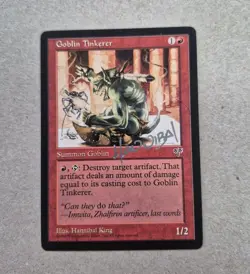 UNPLAYED SIGNED NM Mirage Goblin Tinkerer MTG Magic NM HANNIBAL KING EDH VTG - Image 1