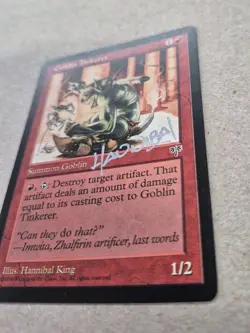 UNPLAYED SIGNED NM Mirage Goblin Tinkerer MTG Magic NM HANNIBAL KING EDH VTG - Image 3