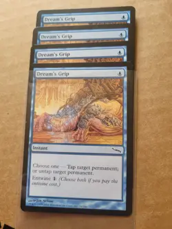 4x Dream’s Grip Mirrodin Magic the Gathering Blue MTG #34 LP Playset x 4 - Image 1