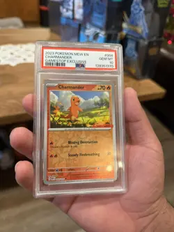 PSA 10 GEM MINT Charmander Gamestop Promo Reverse Holo Pokemon Card 004/165 - Image 1