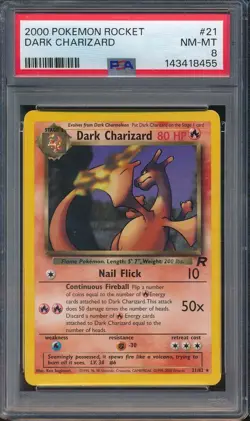 2000 Pokemon Rocket 21 Dark Charizard PSA 8 NM-MT - 143418455 - Image 1
