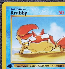 1st Edition Krabby - Fossil - #51/62 - Vintage Pokemon Card 1999 WOTC - Image 2
