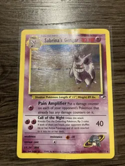 2000 Pokemon Gym Heroes Sabrina's Gengar Holo 14/132 MP Rare - Image 1
