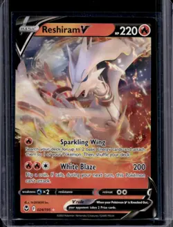 2022 Pokemon SWSH Silver Tempest Reshiram V Holo #024/195 - Image 1