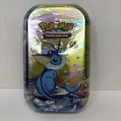 VAPOREON Pokemon Scarlet & Violet Prismatic Evolutions Mini Tin - Factory SEALED - Image 1