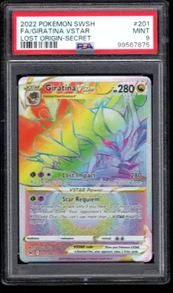 2022 POKEMON SWSH GIRATINA VSTAR LOST ORIGIN SECRET 201/196 PSA 9 MINT - Image 1