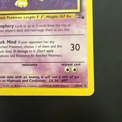 Pokemon TCG Hypno Fossil Non Holo Rare 23/62 Vintage WotC - Image 4