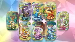 Pokemon TCG Prismatic Evolutions Complete Set of 8 Sealed Mini Tins - Eevee Set - Image 1