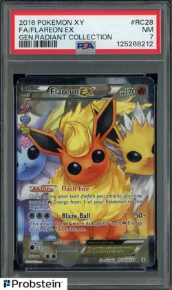 2016 Pokemon XY Generations Radiant Collection #RC28 FA Flareon EX PSA 7 NM - Image 1