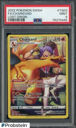 2022 Pokemon SWSH Lost Origin #TG03 FA Charizard PSA 9 MINT - Image 1