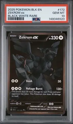 2025 POKEMON BLK EN-BLACK BOLT 172 ZEKROM EX PSA 10!! - Image 1