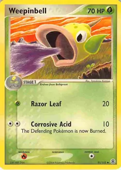 Weepinbell 51/112 Uncommon FireRed & LeafGreen Pokemon LP - Image 1